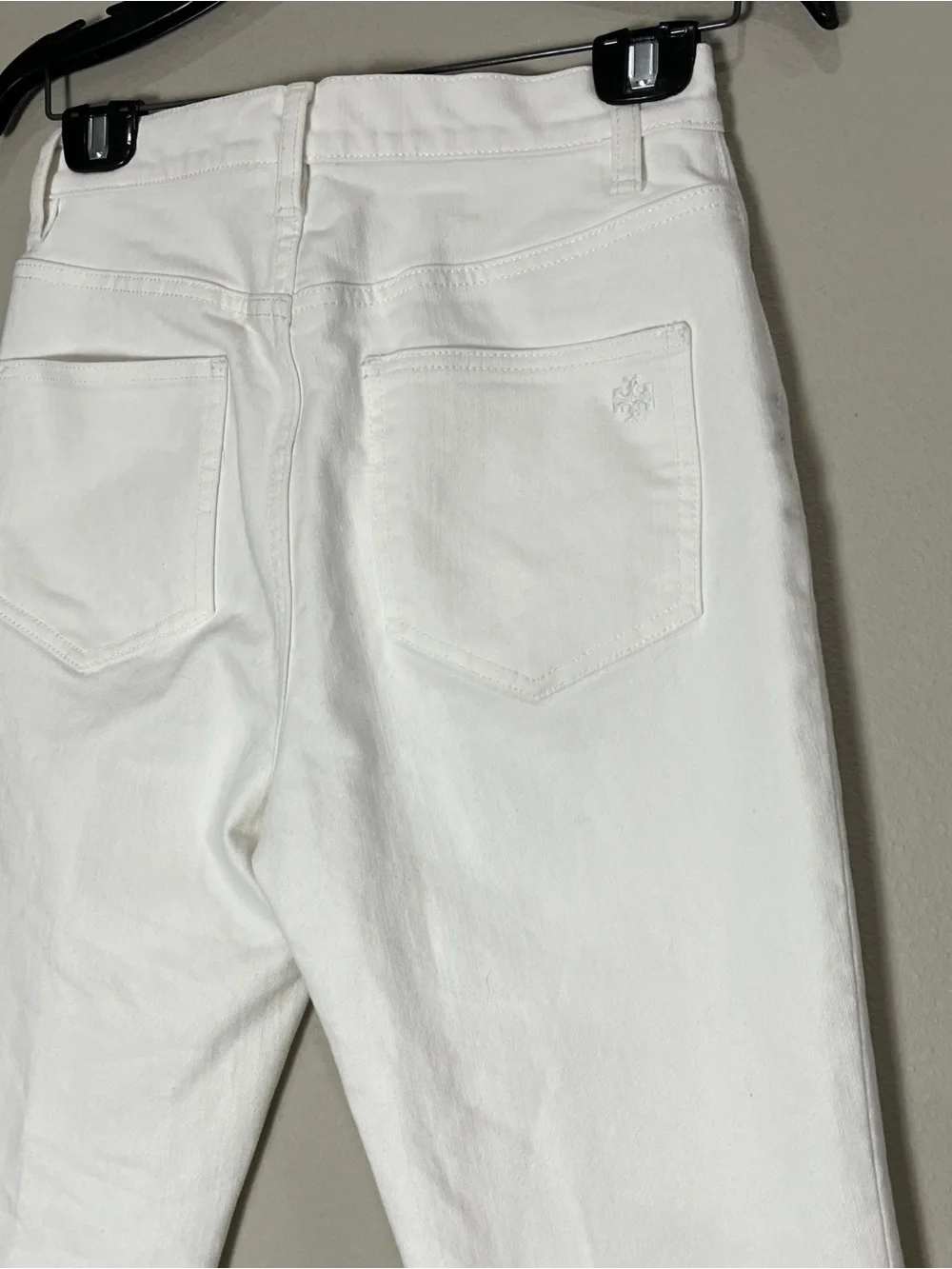 Tory Burch High-Waisted White gold Button-Fly Jeans 27 x 28 NEW